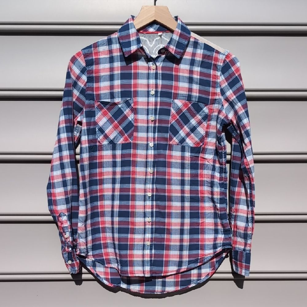 Aeropostale Western Shirt with Sheer Lace Detail Country Cowgirl Y2K 90s Plaid
